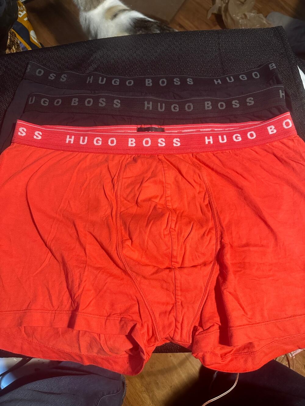 VTG (3) Hugo Boss Trunk Briefs 2 black 1 red size XXL